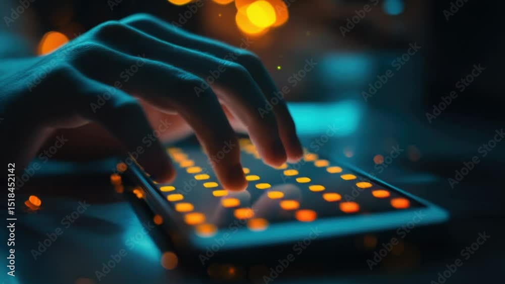 Aufkleber a close-up shot of a person's hands typing on a computer keyboard