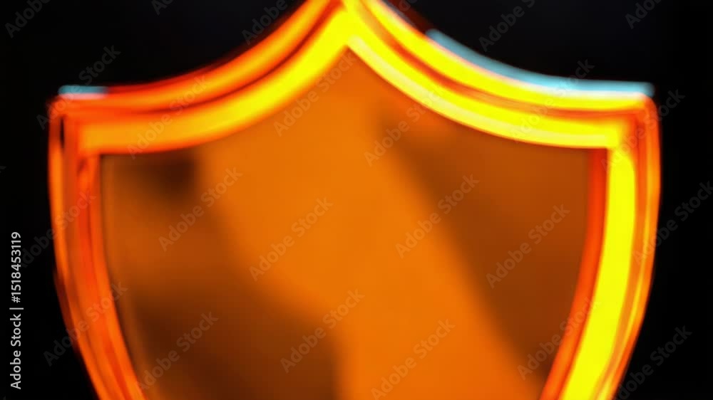 Poster a red and yellow shield sits on a dark background, ready for action
