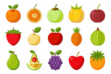 set of fruits and vegetables