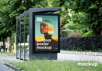 A bus stop poster mockup