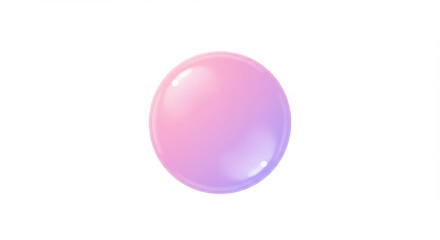 Round pastel sphere with gradient colors on a white background  