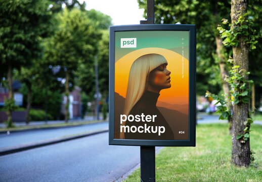 Outdoor advertising poster mockup