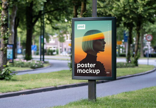 Outdoor advertising poster mockup