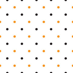 Yellow and Black Polka Dots on White Background