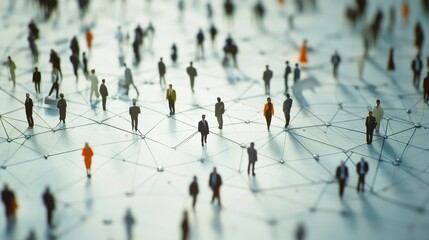 professional social network concept connected human figures representing business relationships and networking