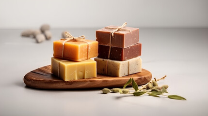 Citrus orange handmade soap with fresh fruit is a place to copy. 