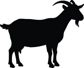 A simple silhouette of a goat, exuding strength and a striking presence.