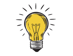 Light bulb hand drawn illustration