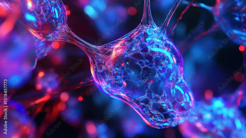 Poster loopable illustrative 3d animation of neural network. concept: chatbot, artificial intelligence, dee