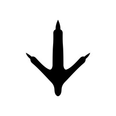 One grouse footprint silhouette icon vector flat design.