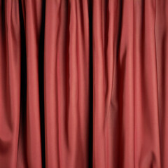 Dark crimson theater curtain with rich folds and black accents  