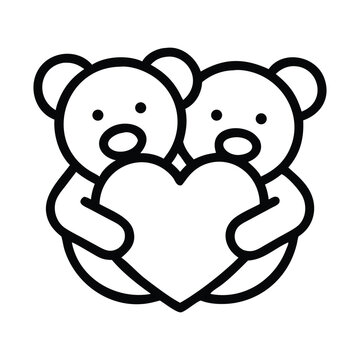 recommend clip art: teddy bear heart line art