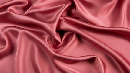 Obraz premium Deep burgundy satin fabric drapery with soft flowing texture 