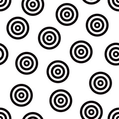 Abstract multiple circles in random order seamless pattern, minimalist simple hand drawn vector illustration, decorative monochrome texture, repeat ornament for textile, gift paper