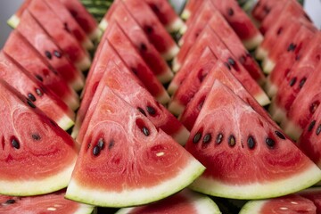 Close-Up of Freshly Cut Watermelon Pieces in High Resolution