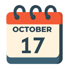 17 october calendar vector on white background
Vector calendar with date