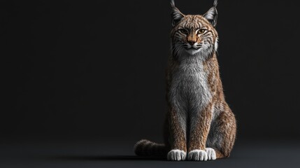 A beautiful bobcat sitting and looking at the camera. Mobile Background