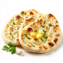 Butter Naan - A Delicious Indian Bread , PNG isolated cut out image