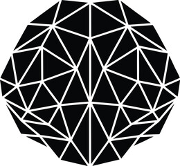 AI brain circuit Vector illustration vector brain built from triangle mesh grid