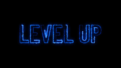 Congratulation! Level up text illustration background.