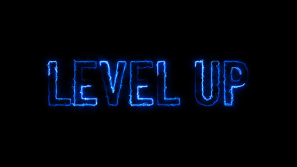Congratulation! Level up text illustration background.