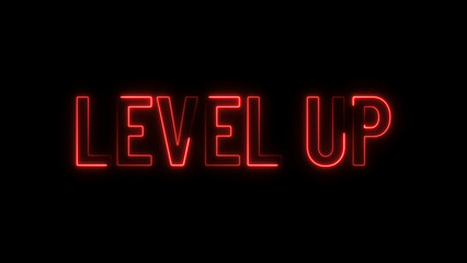 Congratulation! Level up text illustration background.