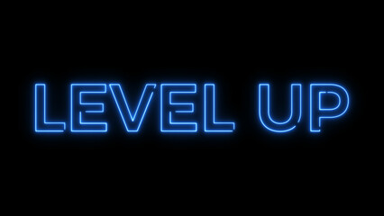 Congratulation! Level up text illustration background.