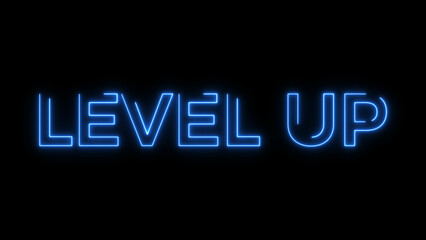 Congratulation! Level up text illustration background.