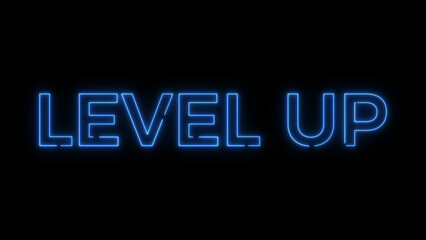 Congratulation! Level up text illustration background.