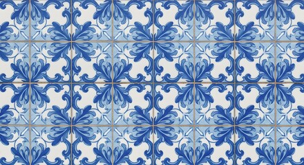 Fototapeta premium classic seamless pattern azulejo ceramic tile art pattern wallpaper