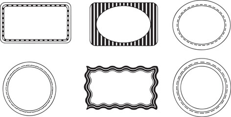 Black and White Decorative Frame Vector Set | Clipart, Silhouette, Design Template