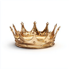 Golden Crown of Royalty , PNG isolated cut out image