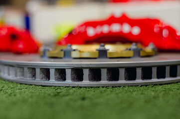 Brake disc groove.Oblique brake disc grooves help with hub cooling.Brake discs for maximum performance.