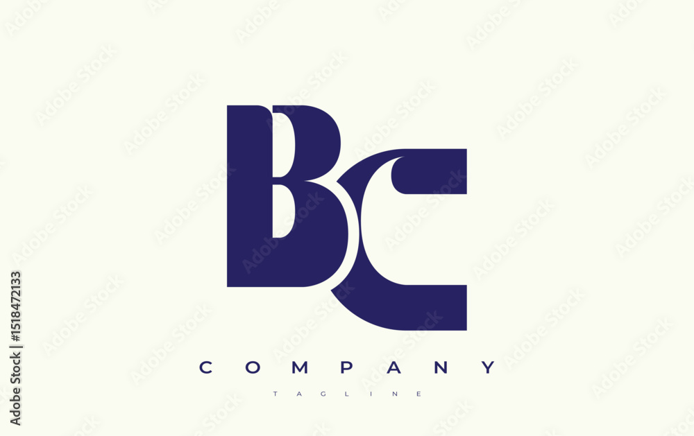 Fototapete bc abstract geometric logo design. modern and elegant logo design with simplistic typography element