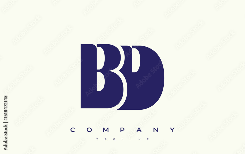 Fototapete bd abstract geometric logo design. modern and elegant logo design with simplistic typography element