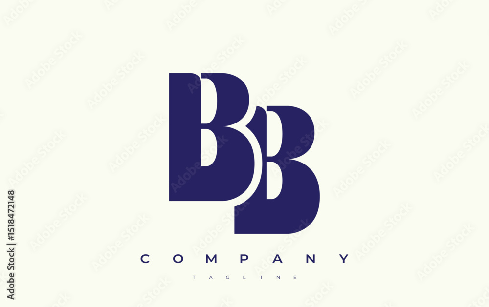 Fototapete bb abstract geometric logo design. modern and elegant logo design with simplistic typography element
