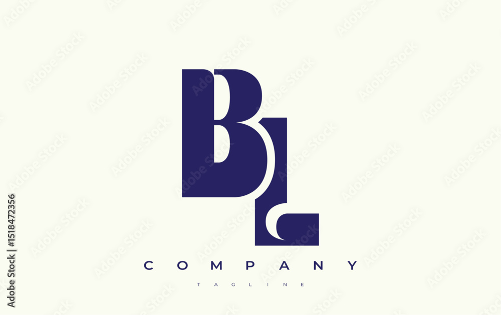 Fototapete bl abstract geometric logo design. modern and elegant logo design with simplistic typography element