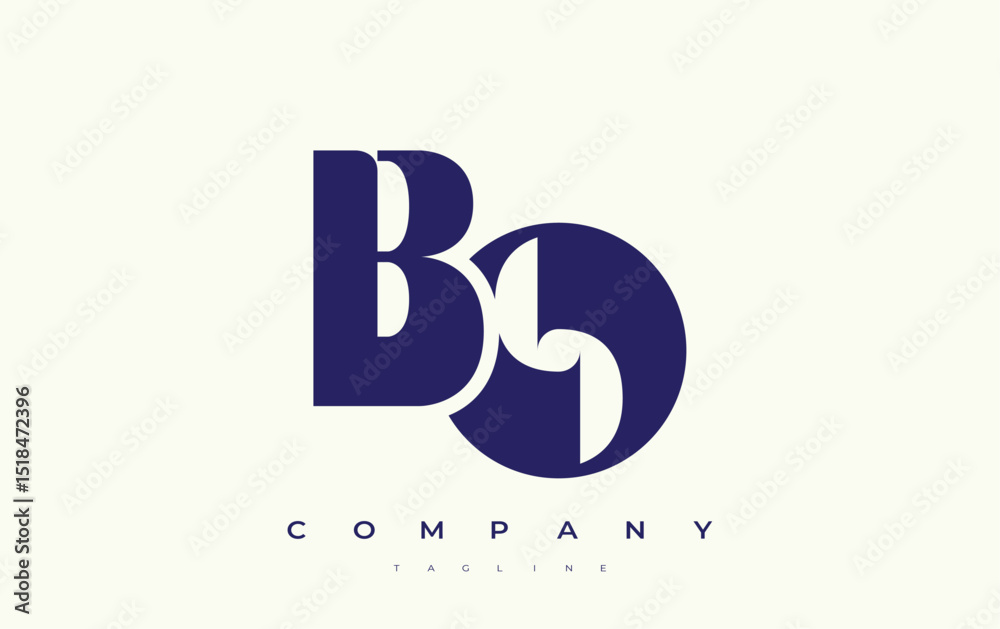 Fototapete bo abstract geometric logo design. modern and elegant logo design with simplistic typography element