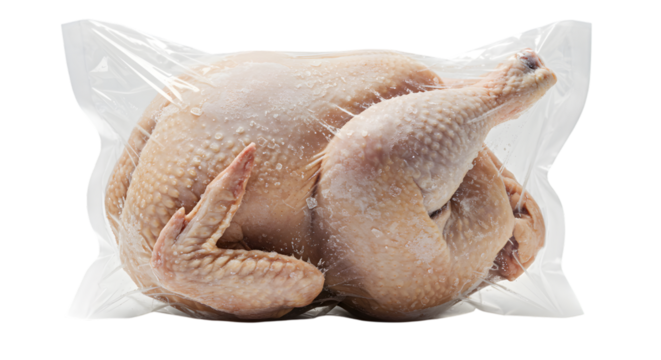 Frozen Chicken In Bag isolated PNG on transparent background 