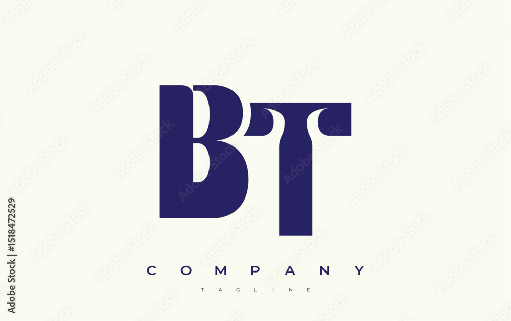 Fototapete bt abstract geometric logo design. modern and elegant logo design with simplistic typography element