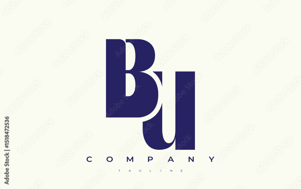 Fototapete bu abstract geometric logo design. modern and elegant logo design with simplistic typography element