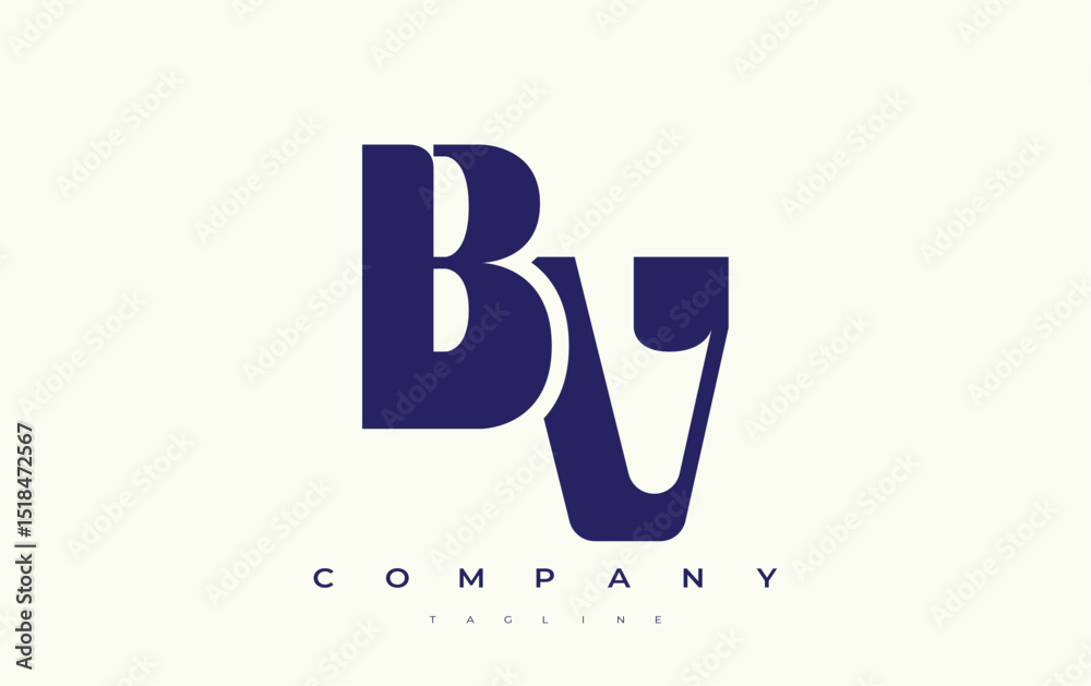 Fototapete bv abstract geometric logo design. modern and elegant logo design with simplistic typography element