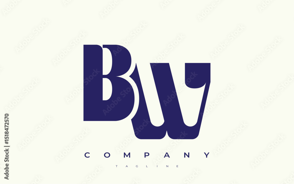 Fototapete bw abstract geometric logo design. modern and elegant logo design with simplistic typography element