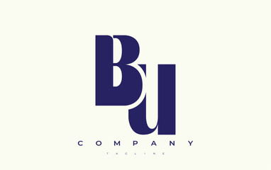 BU Abstract Geometric Logo Design. Modern and elegant logo design with simplistic typography elements, showcasing branding excellence.