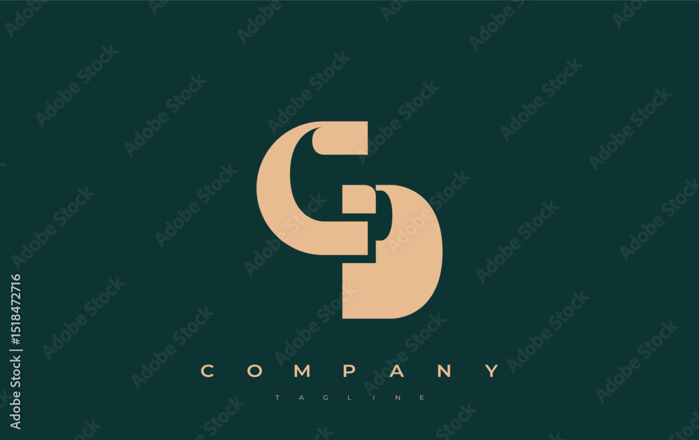 Fototapete cd abstract geometric logo design. modern and elegant logo design with simplistic typography element