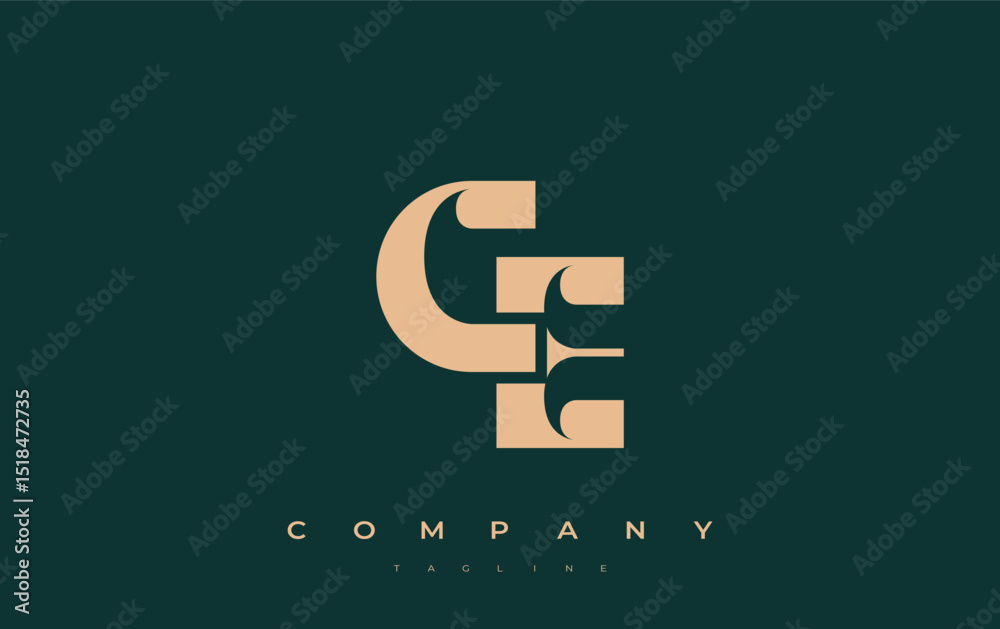 Fototapete ce abstract geometric logo design. modern and elegant logo design with simplistic typography element