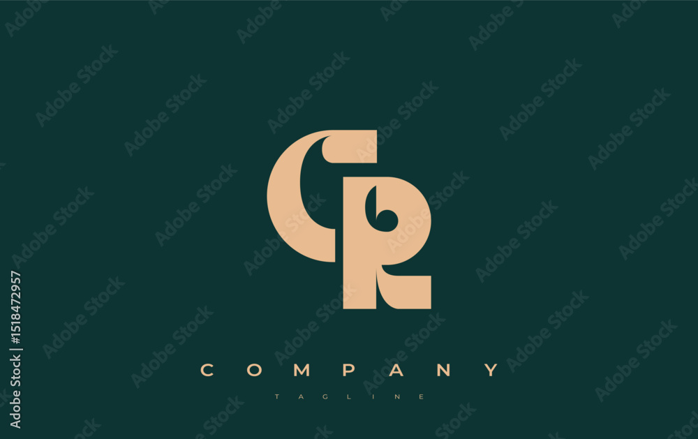 Fototapete cr abstract geometric logo design. modern and elegant logo design with simplistic typography element