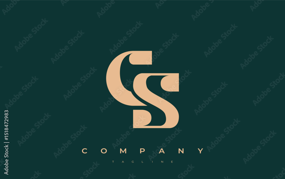 Fototapete cs abstract geometric logo design. modern and elegant logo design with simplistic typography element