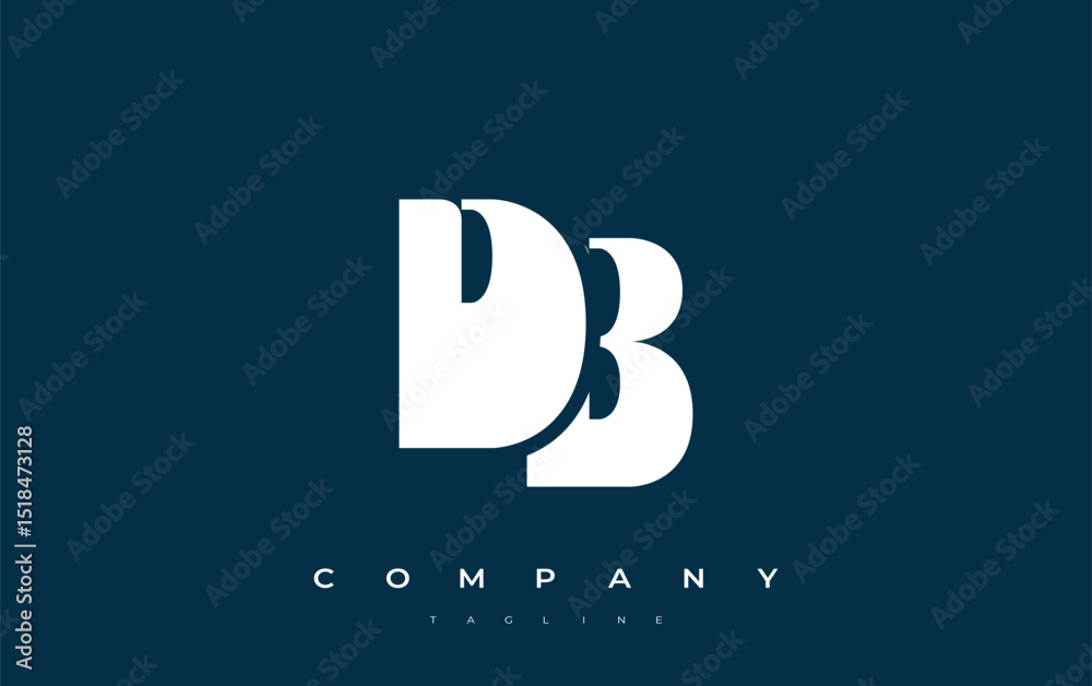 Fototapete db abstract geometric logo design. modern and elegant logo design with simplistic typography element