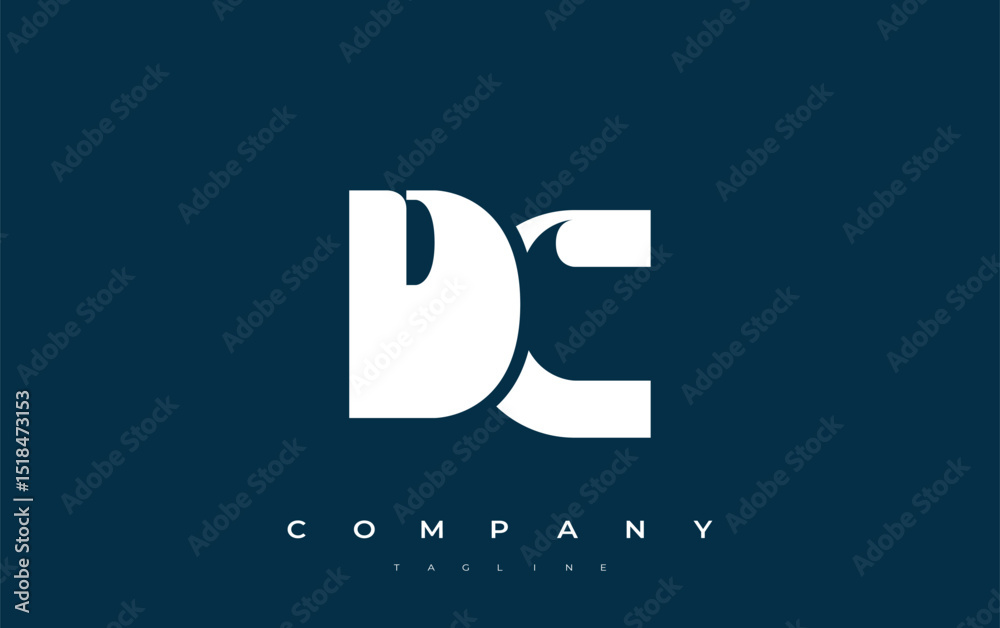 Fototapete dc abstract geometric logo design. modern and elegant logo design with simplistic typography element
